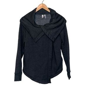 Zella Open One Snap Sweater Color is Gray Womens Size Small, has thumbholes